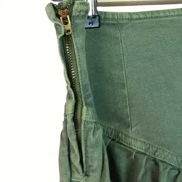 Mother The Ruffle Green Layered Asymmetric Mini Skirt Women's Size 31 - Picture 6 of 11